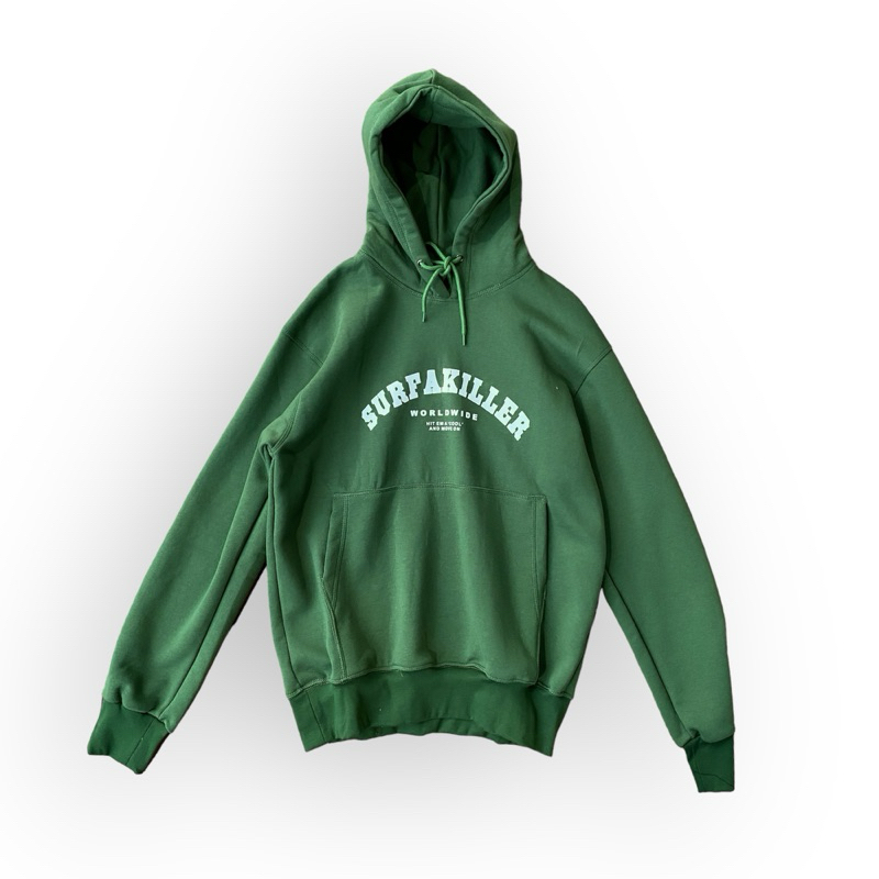 Surfakiller Jaket Hoodie Flecee Hijau