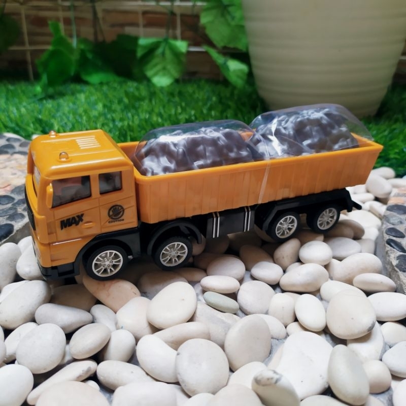 Diecast Mobil Dump Truck Pasir Alloy - Miniatur Truk Monster Tambang