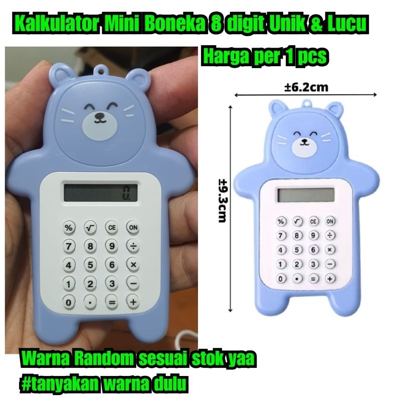 

Kalkulator Boneka Mini 8 digit unik alat hitung digital kakulator kecil lucu