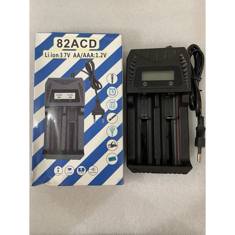 Charger BATEREI Universal 2 Slot Baterai 18650 DIGITAL charger AA charger AAA