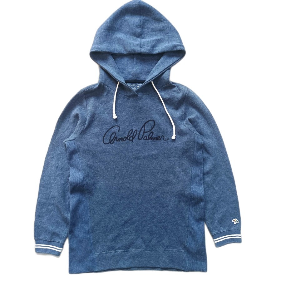 jaket arnold palmer spellout logo pullover hoodie jacket
