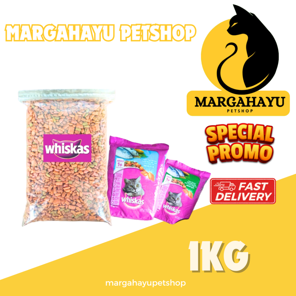 whiskas repack 1kg makanan kucing kering whiskas