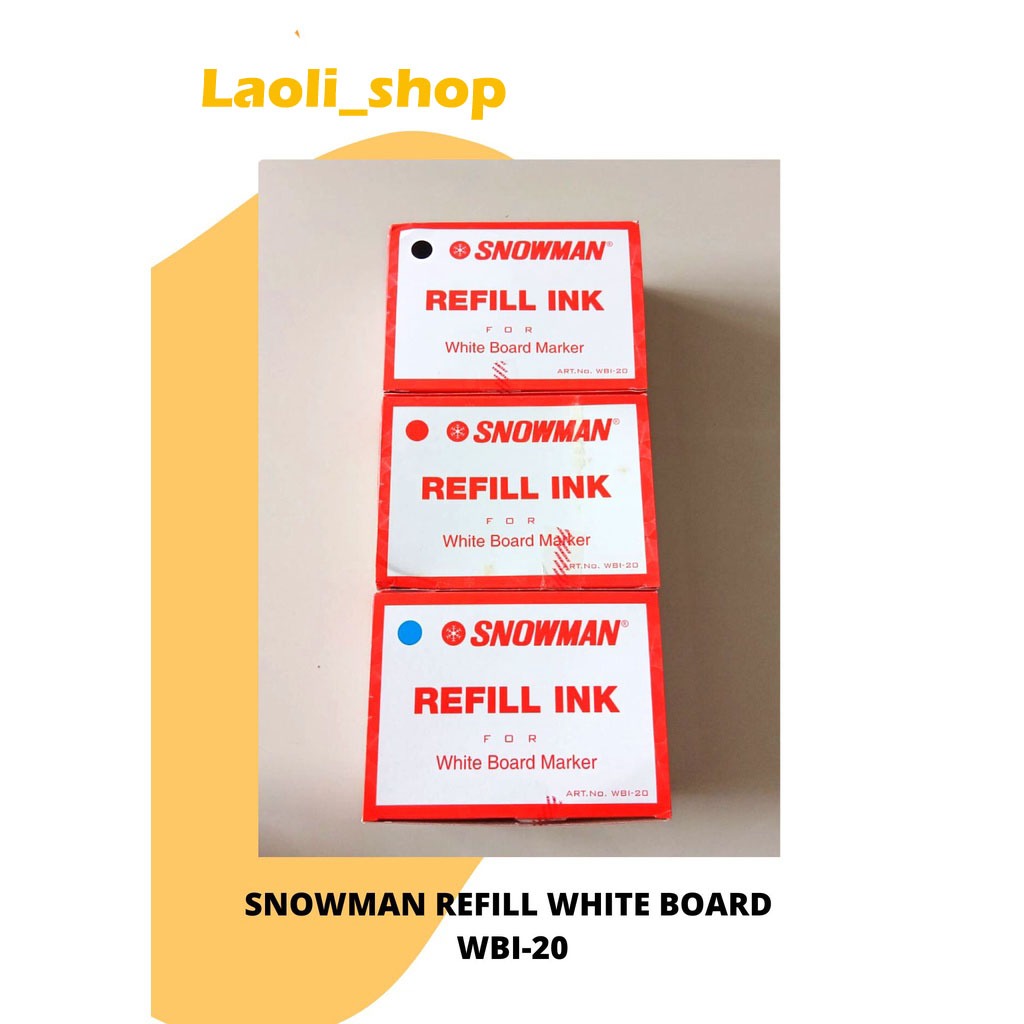 

REFIL TINTA SPIDOL WHITE BOARD SNOWMAN PAPAN TULIS PER PACK ISI 12 PCS