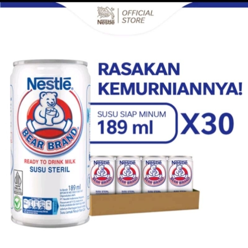 

Susu Beruang | Susu Bear Brand | Bear Brand 189 ML 1 Karton Isi 30 Pcs