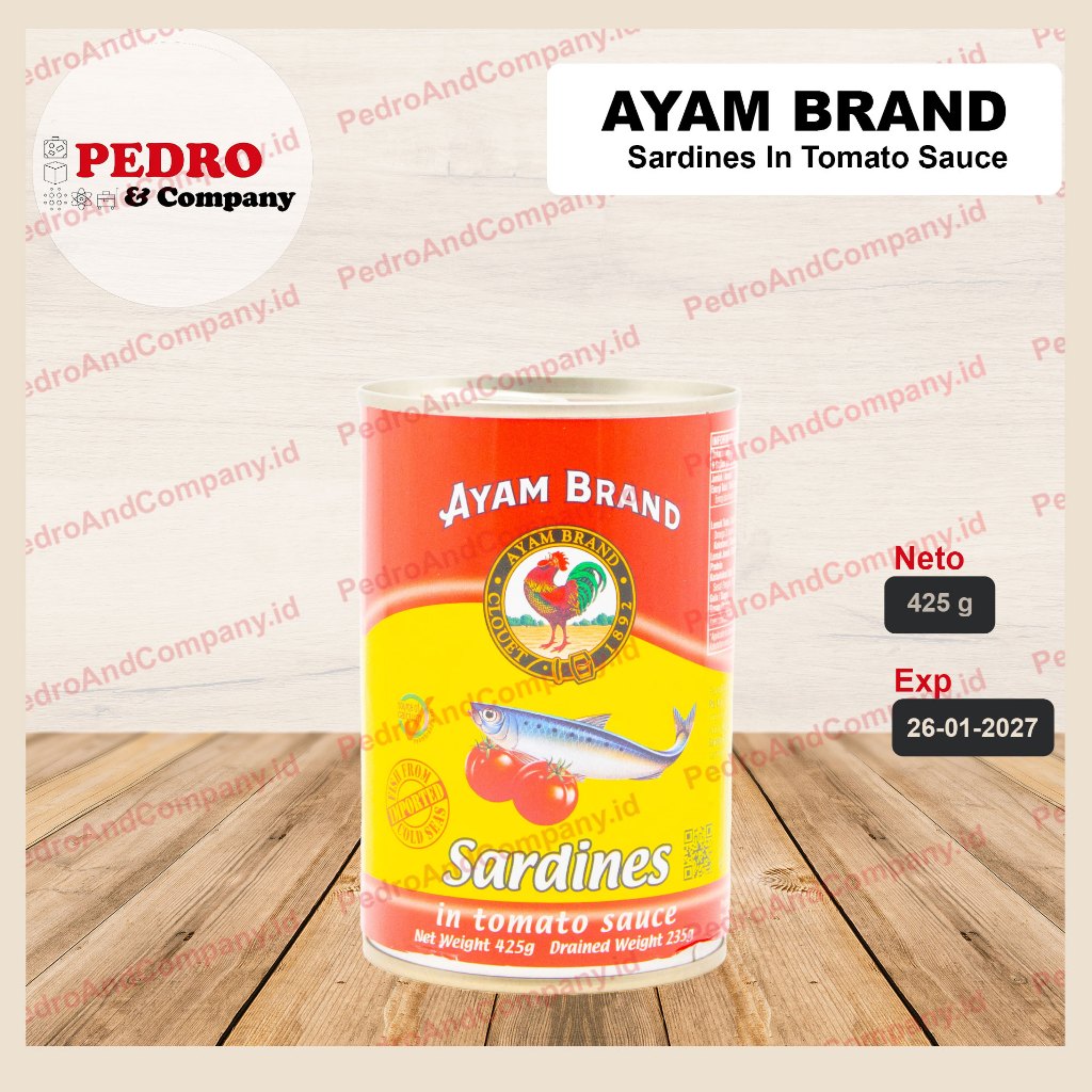 

Ayam Brand - Ikan sarden saos tomat/ sardines (425 gram) - ikan sardine kaleng