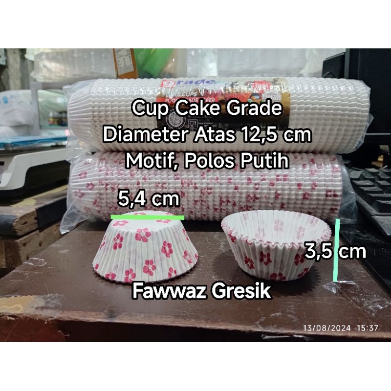 [Isi1.000] Cake Case 12.5” PUTIH & MOTIF Base 5.4 cm GRADE / Kertas Alas Kue 12.5 / Paper Cup cake 1