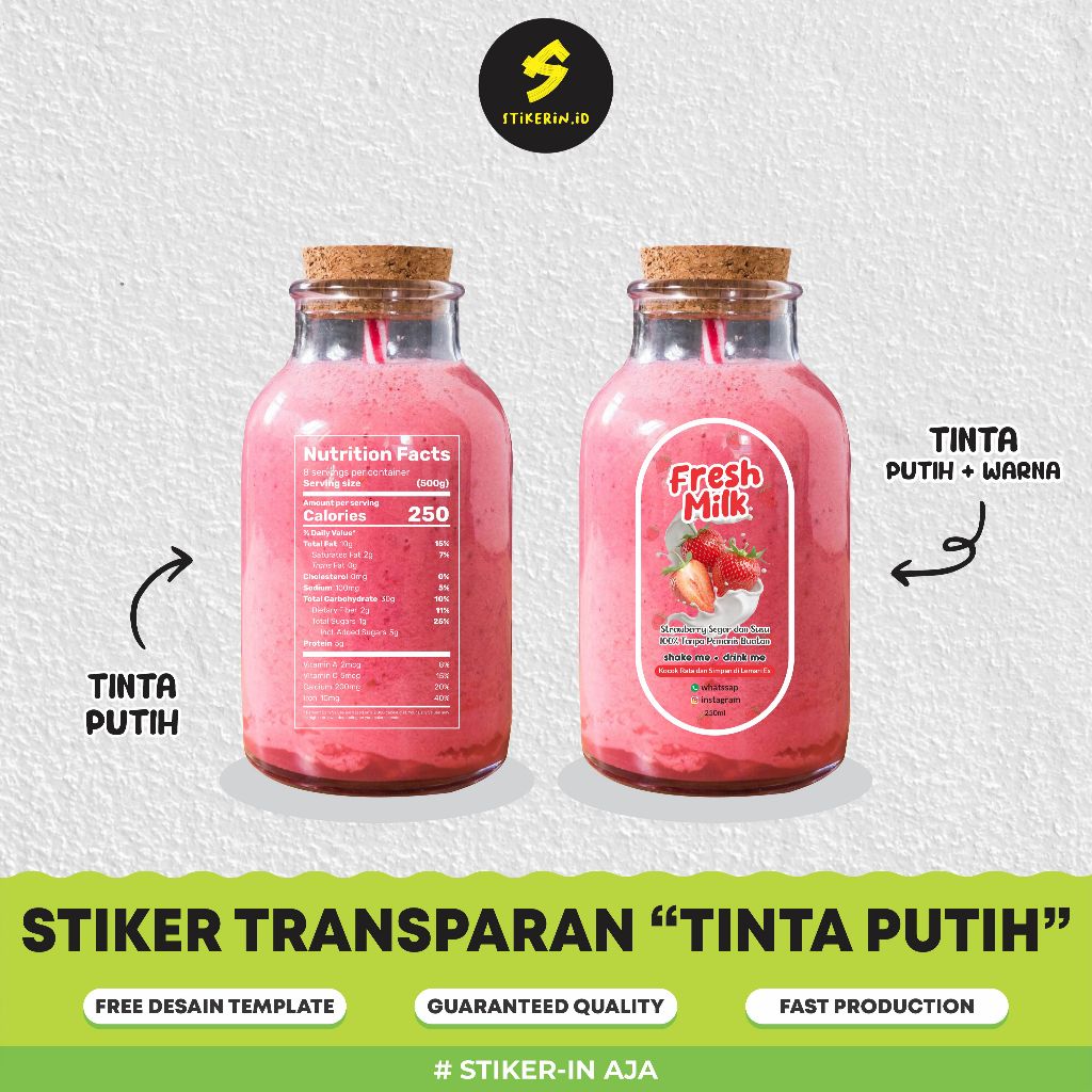 

[Termurah Se Shopee]Stiker Label dg Tinta Putih|Uk A3+ sudah dicutting|Stiker Transparan Tinta Putih