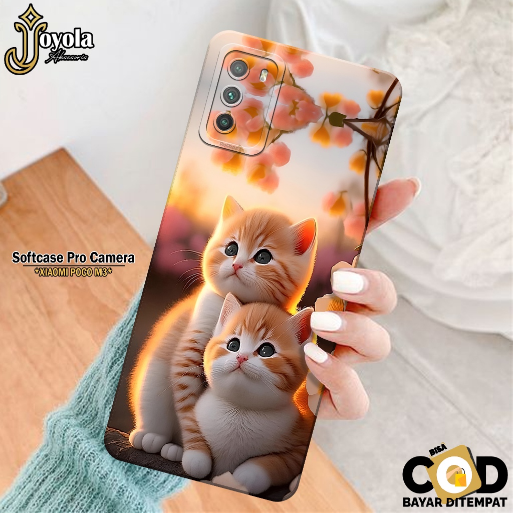 JOYOLA Case XIAOMI POCO M3 - Fahion Case Kucing - Softcase XIAOMI POCO M3 - Pro Camera - Casing XIAO
