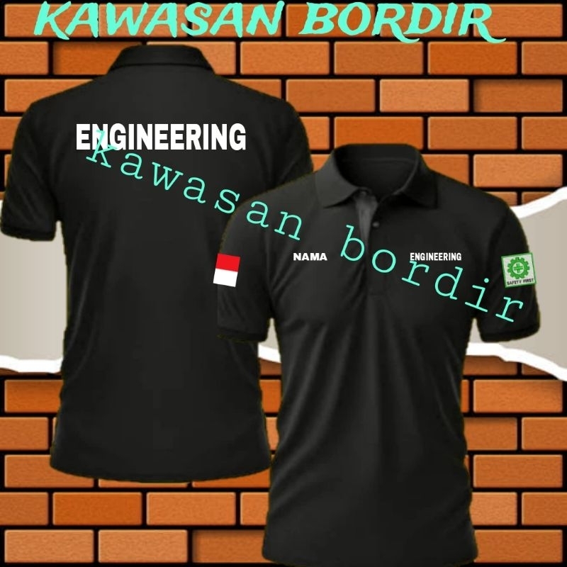 Terbaru polo shirt engineering seragam engineering kaos engineering baju engineering full bordir..