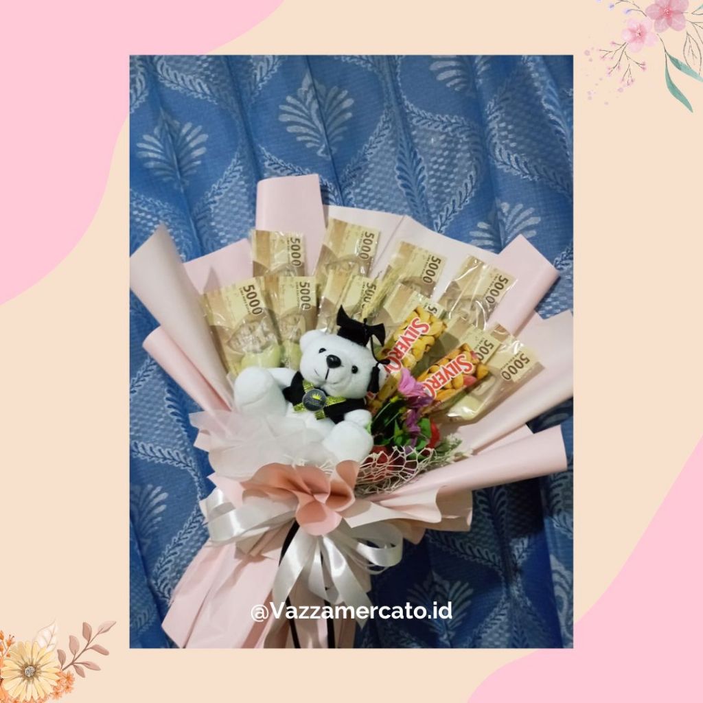 [PROMO] BUKET UANG/BUKET WISUDA/HADIAH ULANG TAHUN/BUKET UANG ASLI