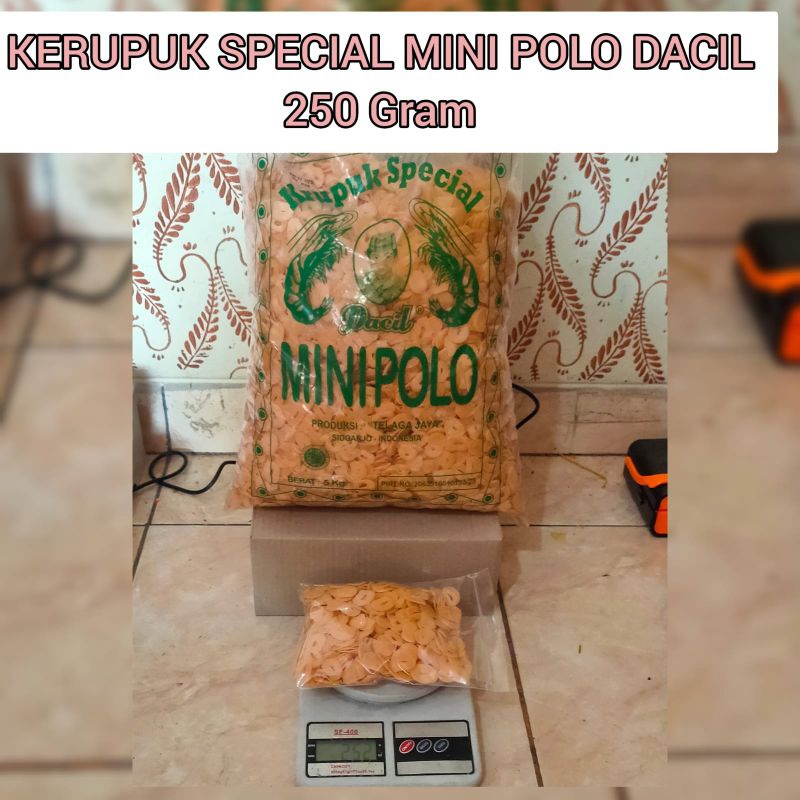 

Kerupuk Dacil Special Mini Polo Dacil 250 Gram