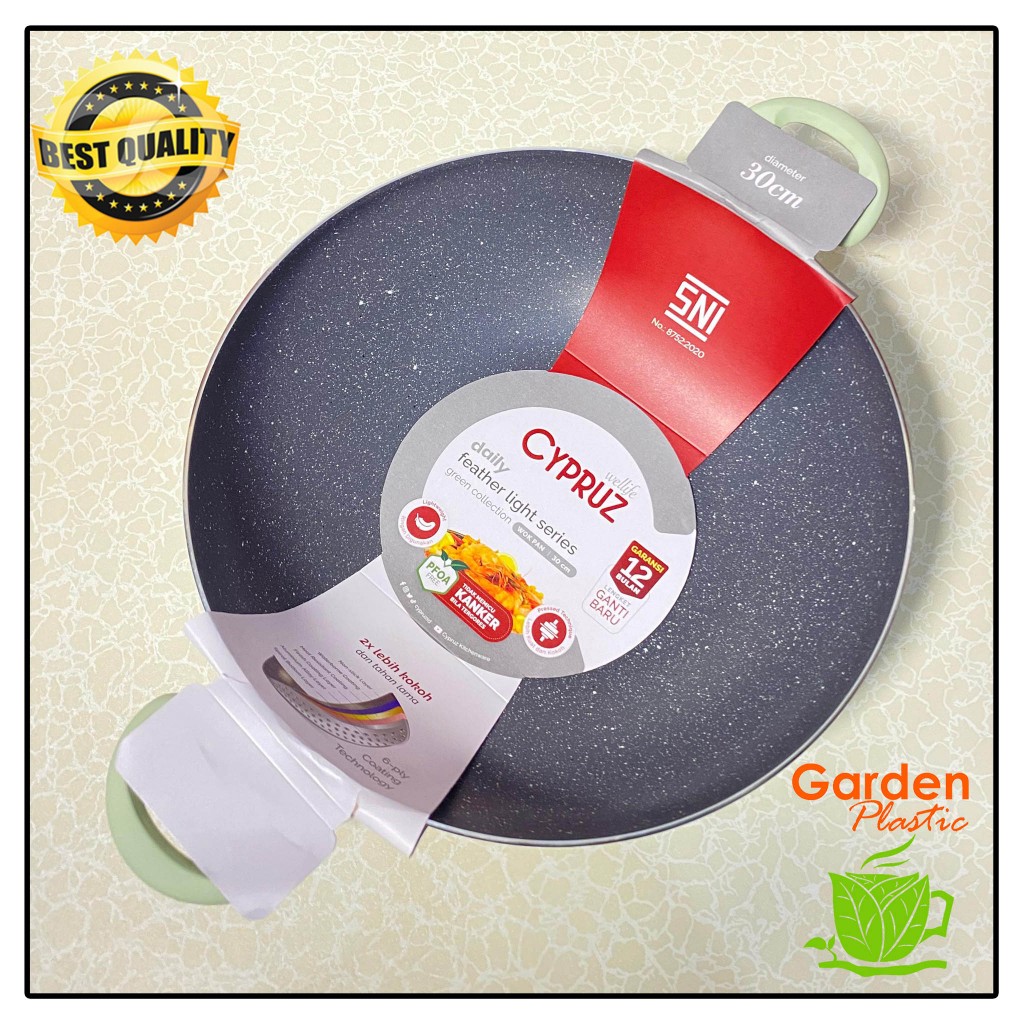 WOK PAN FEATHERLIGHT 30CM CYPRUZ GREEN GREY KI1006 KI1003