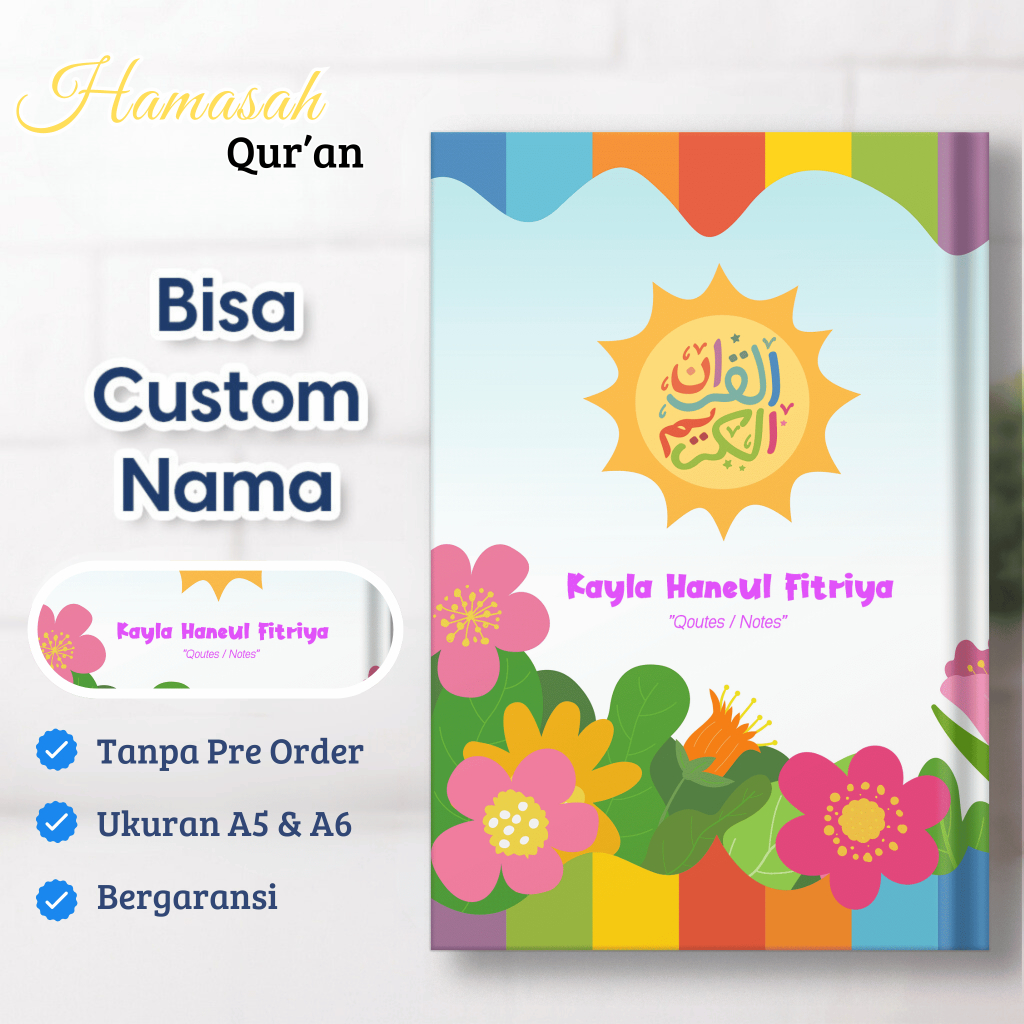Al Quran Custom Desain Anak-Anak | Al Quran Hadiah Anak Custom Nama | Al Quran Terjemahan Perkata