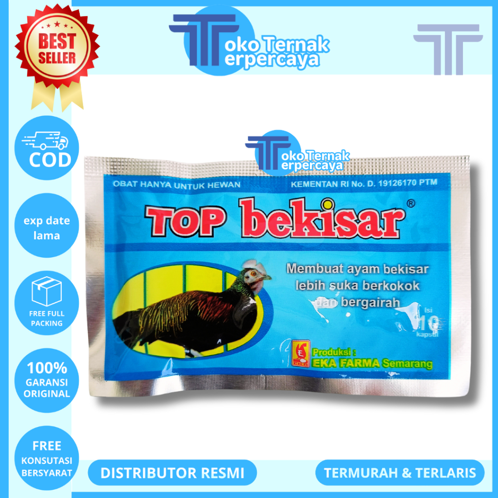 TOP BEKISAR 10 KAPSUL EKA FARMA - Vitamin Ayam Bekisar Ayam Pelung Ayam Ketawa Ayam Hutan