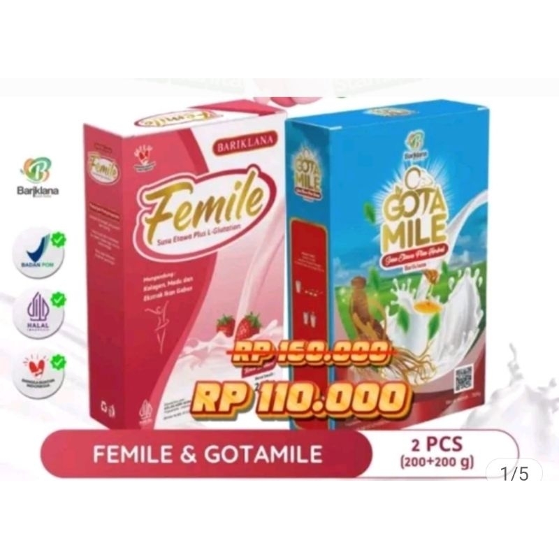 

Femile dan Gotamile Susu Etawa Promil Kesuburan Pria dan Wanita 200gr Enak dan Sehat