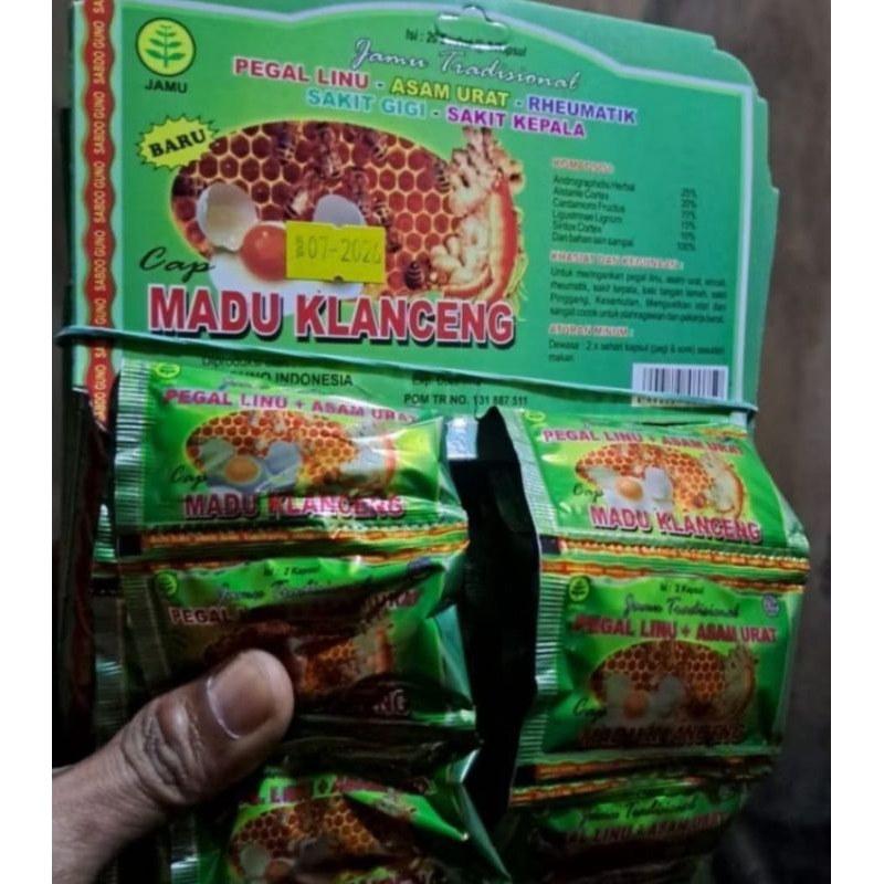 madu klanceng kapsul original asam urat pegal linu