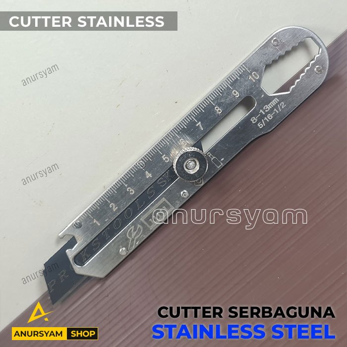 

Pisau Cutter Stainless 9 in 1 / Cutter SerbaGuna Stenlis