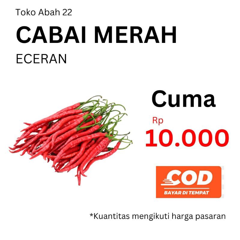 

CABAI MERAH ECERAN CUMA 10.000