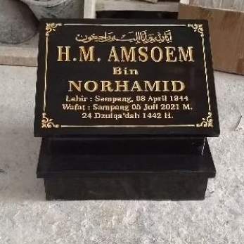 Batu Nisan Hitam Kijing Makam Granit Nisan Batu Hitam + Ongkir Se-Jawa