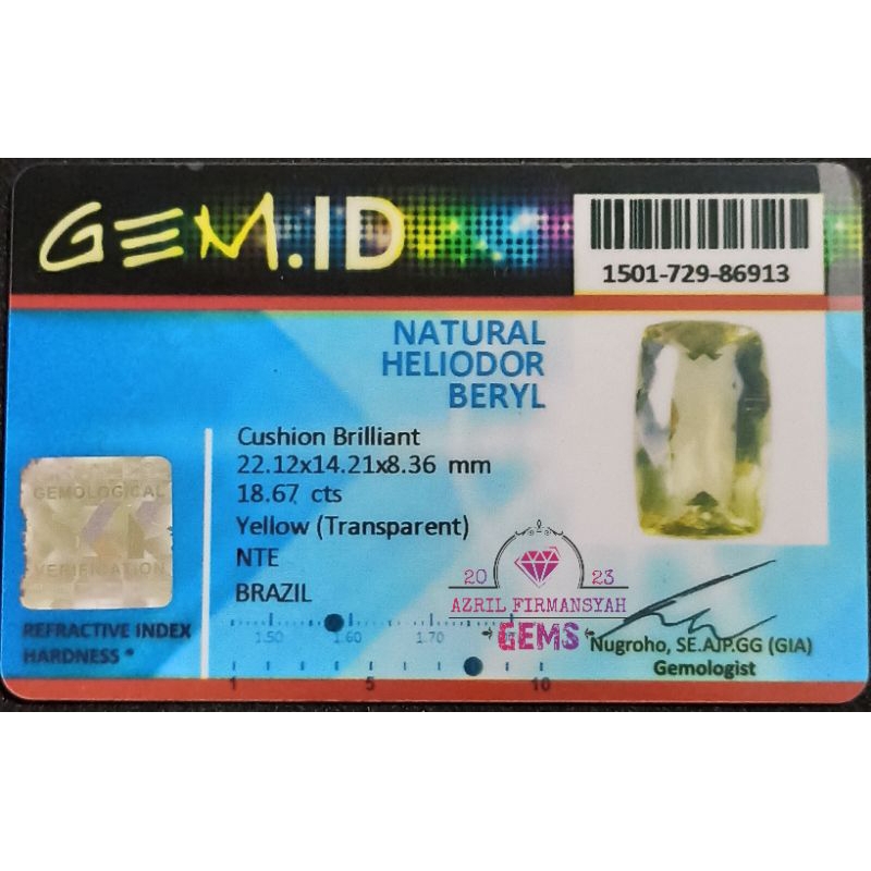 NATURAL HELIODOR BERYL/ZAMRUD KUNING