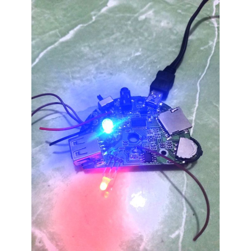 Modul Music box FLECO Bluetooth MP3 Mic Aux Radio Memory Card Indikator Lampu Led