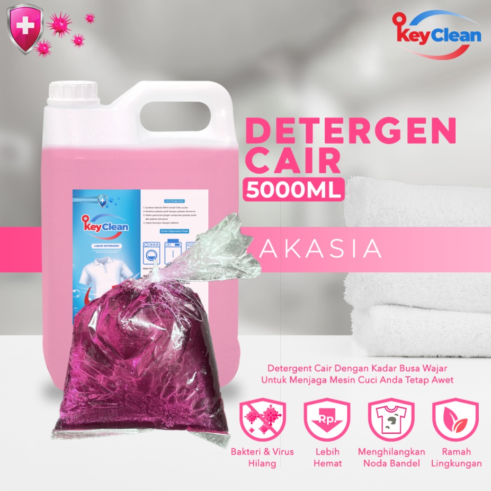Serbuu Biang Detergent Cair KEYCLEAN  Biang Sabun cuci baju 5 Liter