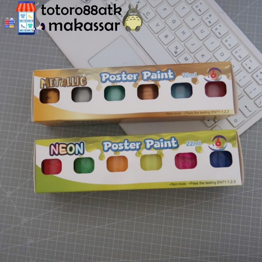 

[SET/6PCS] METALLIC - NEON POSTER PAINT CAT POSTER