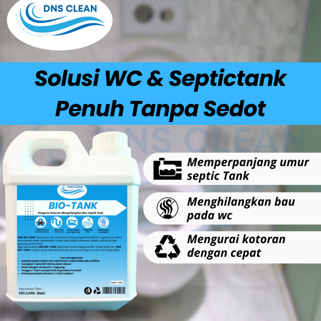 DNS Bio Tank 1 Liter Solusi Septictank WC Penuh Tanpa Sedot Pengurai Bakteri Penghilang Bau WC