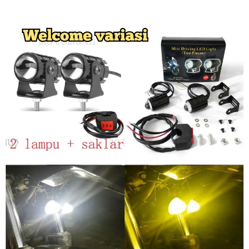 1PC Lampu Tembak Laser LED Mini 2 Warna - Lampu Tembak Sorot Foglamp Mini D2 Laser Gun