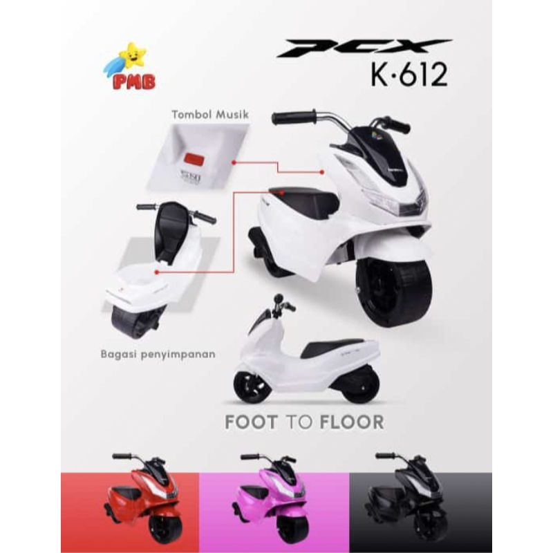 MAINAN ANAK MOTOR DORONG PCX K612 / Mainan Anak Motor Honda PCX Foot To Floor K612
