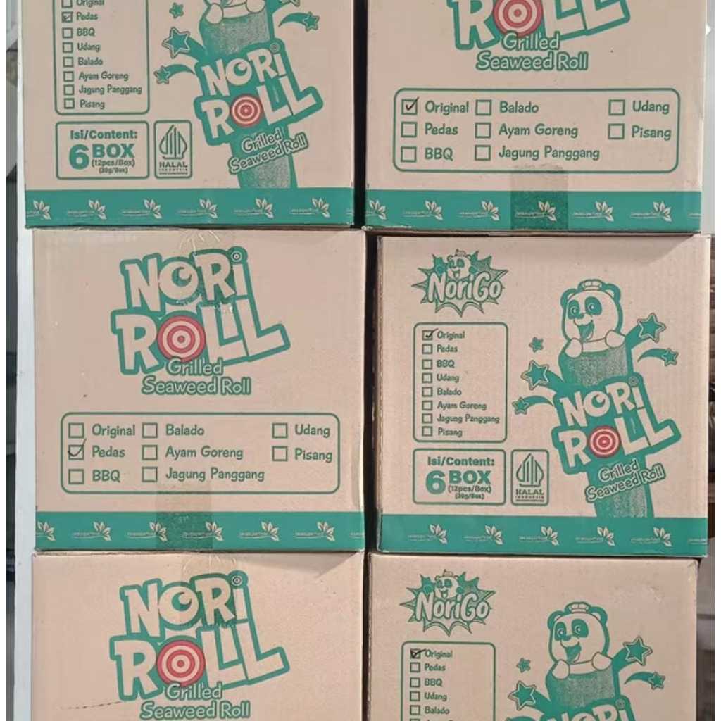 

RB NORIGO NORI ROLL 1 DUS ISI 6 BOX SNACK NORI ROLL (72PCS)