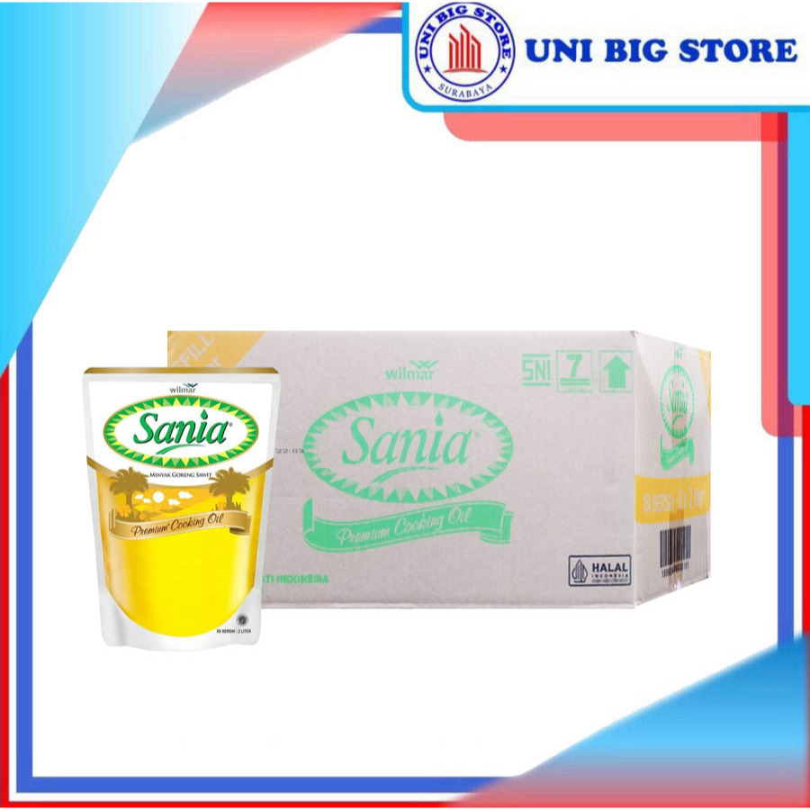 

Minyak Goreng Sania 2 liter x 6 pcs DUS Refill Pouch
