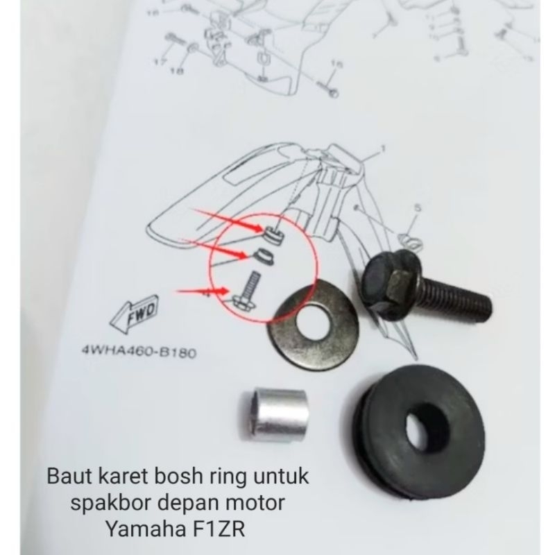 BAUT KARET BOSH RING UNTUK SPAKBOR DEPAN MOTOR YAMAHA F1ZR