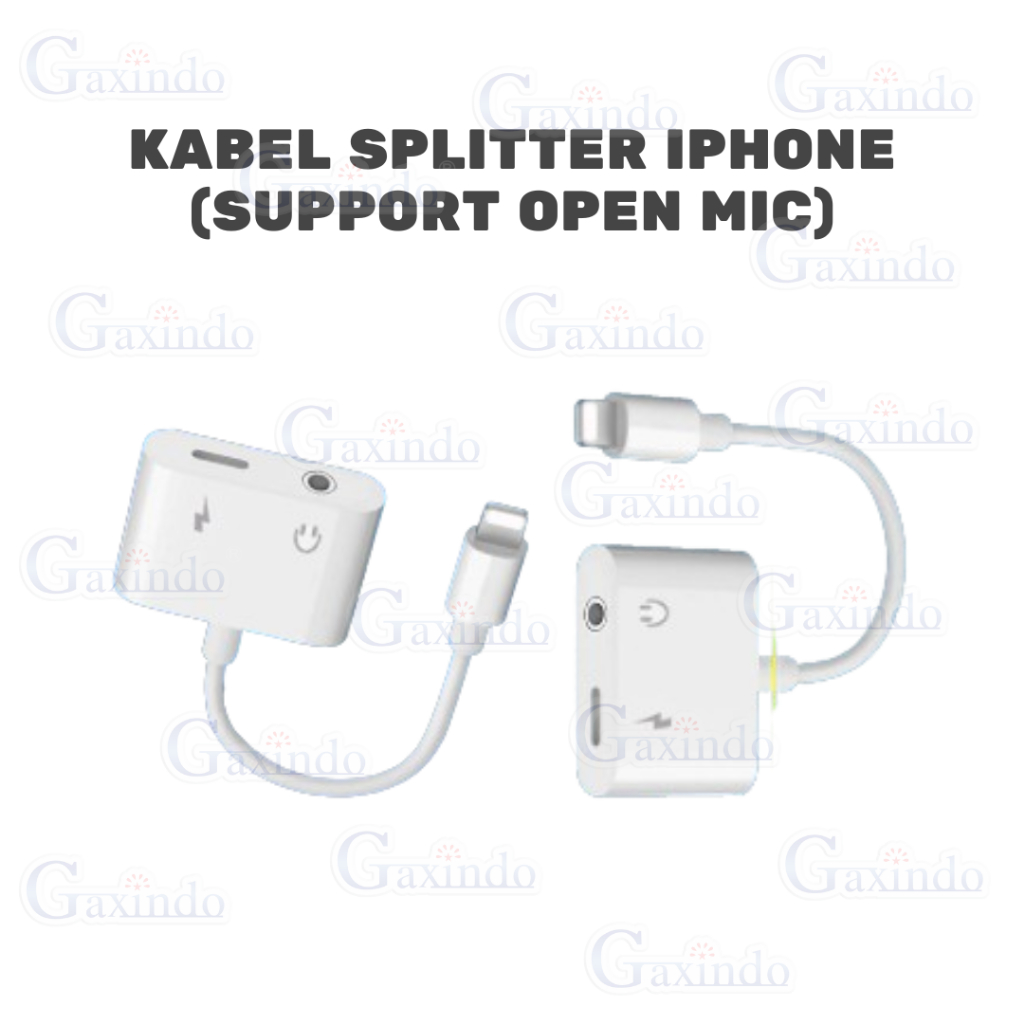 KABEL SPLITTER IPHONE (SUPPORT OPEN MIC) ADAPTER DUAL LIGHTNING TO LIGHTNING IPHONE A400 CONVERTER 2