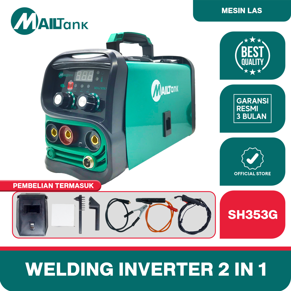 MAILTANK SH353G Mesin las listrik 450watt bisa MIG dan MMA Welding Inverter 2in1