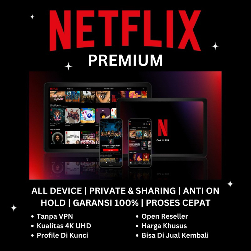 Netflix Premium Private | Sharing | 3 Bulan | Bergaransi 100%