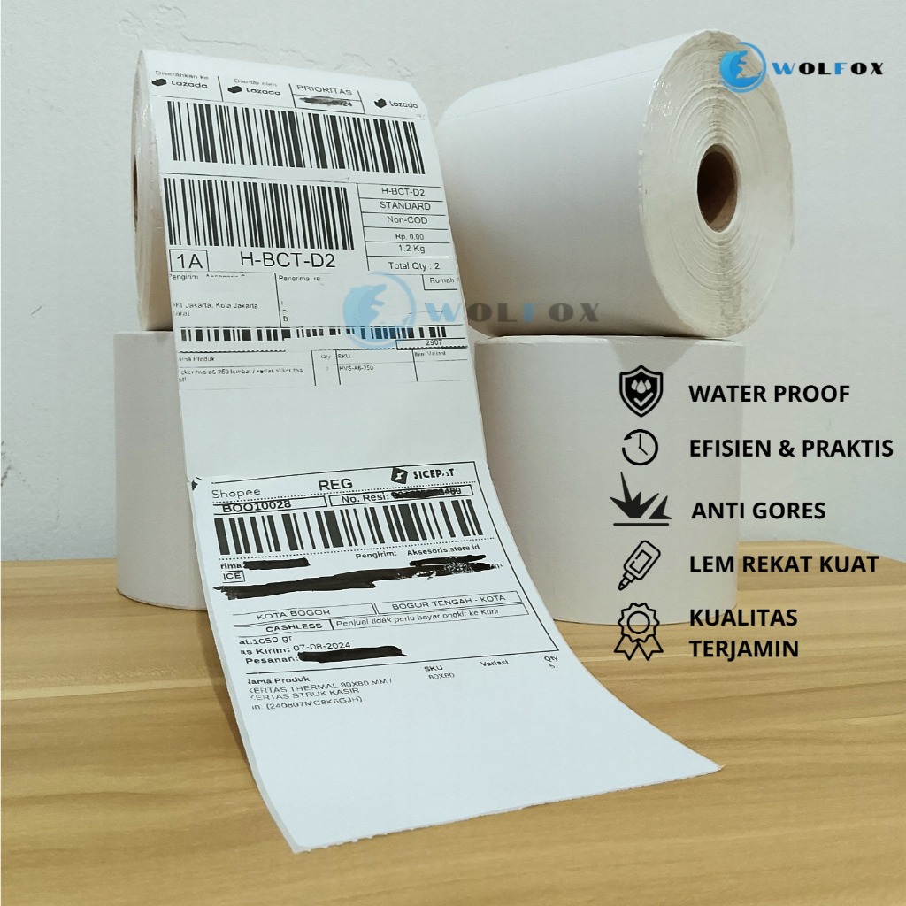 

NYBEBY26 KERTAS THERMAL LABEL STICKER UKURAN A6 0X150
