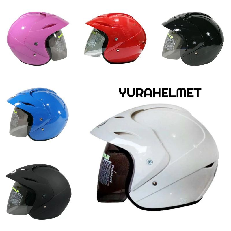 helm hiu nico/helm half face hiu nico polos/helm original