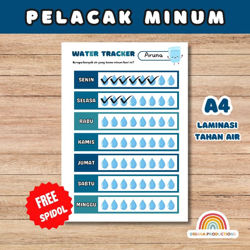 

PELACAK MINUM AIR UNTUK ANAK | DRINK WATER TRACKER | AKTIVITAS ANAK | PLANNER ANAK | REWARD CHART