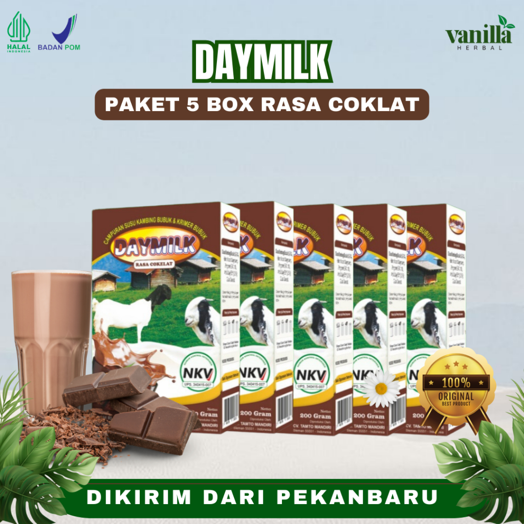 

PAKET 5 BOX DAYMILK RASA COKELAT | Susu Kambing Etawa Tidak Bau Prengus Membantu Menjaga Daya Tahan Tubuh dan Bantu Jaga Kesehatan Sendi dan Tulang Dikirim Dari Pekanbaru