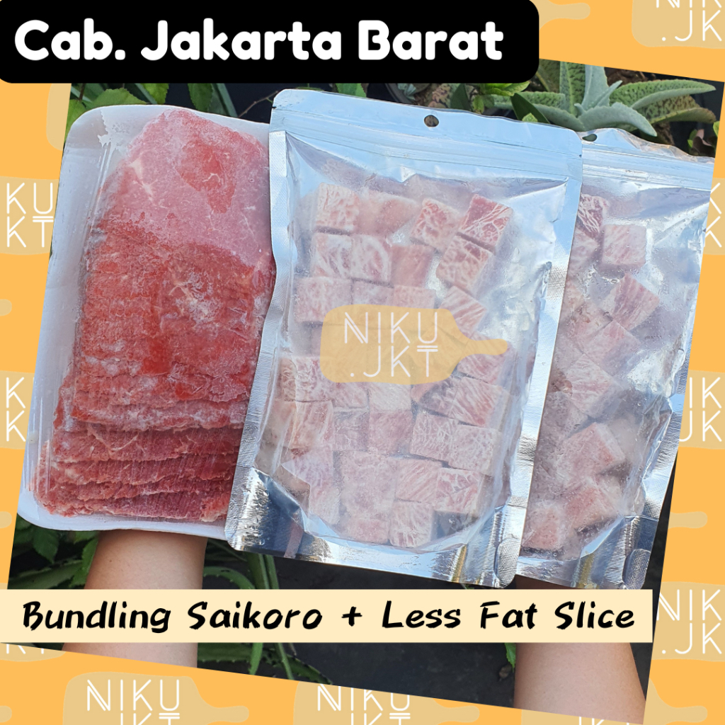 

PROMO Bundling Daging Sapi HALAL Saikoro Steak + Less Fat Slice