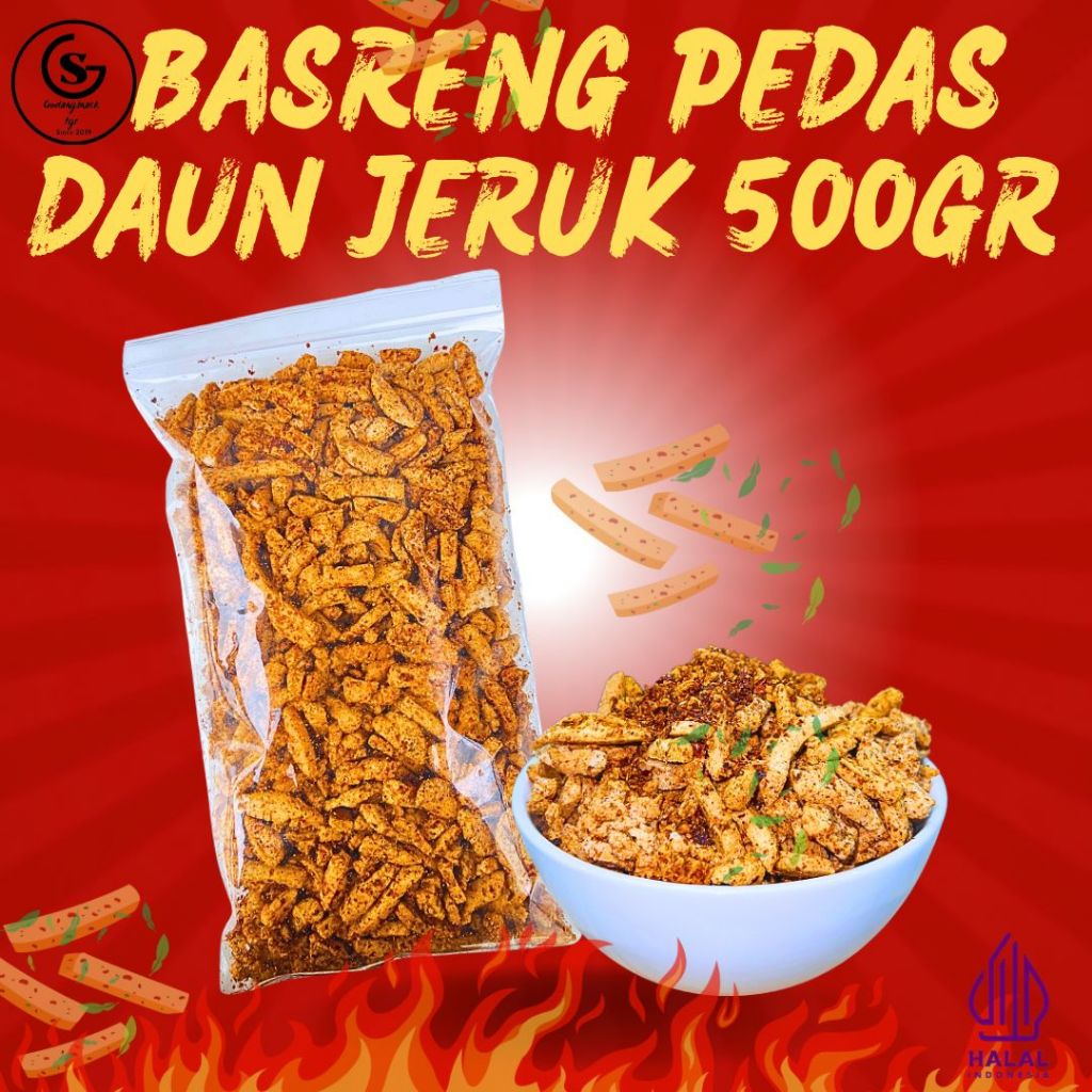 

BASRENG PEDAS KRISPY DAUN JERUK 500GR Cemilan Chips