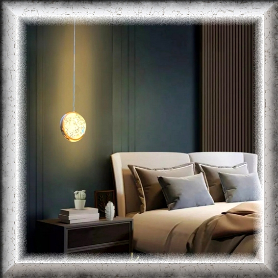 Lampu hias gantung susun tunggal LED gelembung air kaca kristal water drop modern minimalis elegan l