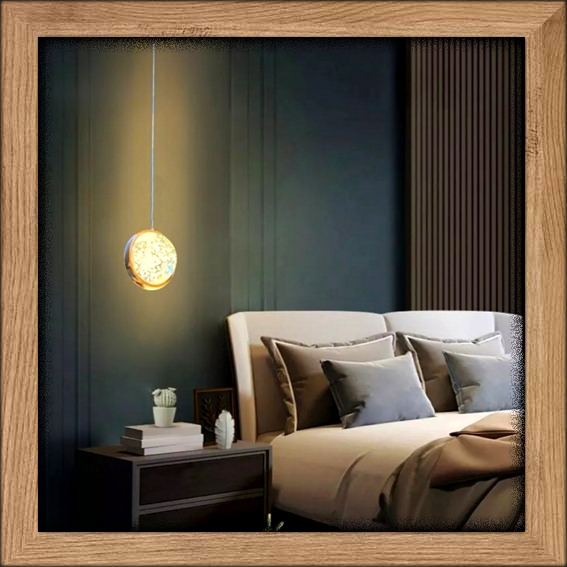 Lampu hias gantung susun tunggal LED gelembung air kaca kristal water drop modern minimalis elegan l