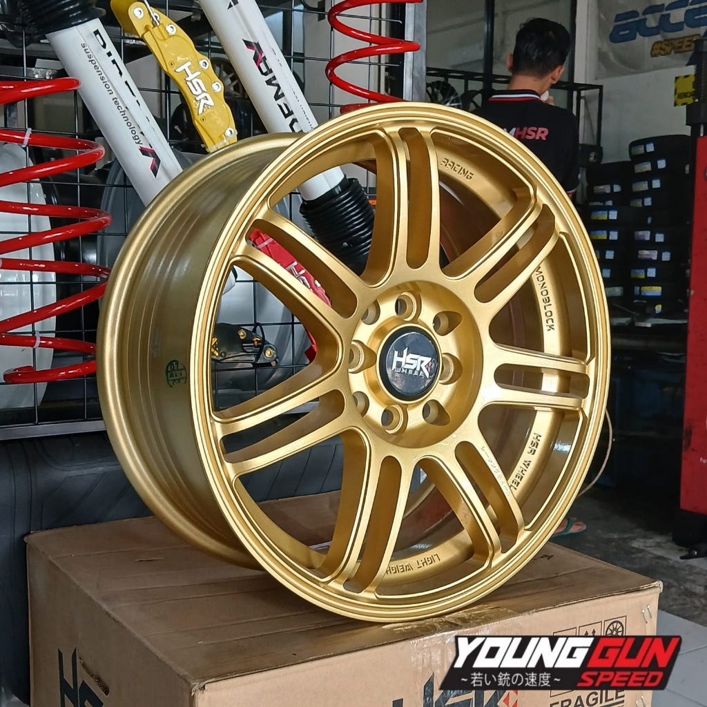 Velg HSR 16 Mazda 2 Soluna Brio Yaris Swift Ignis Splash Pelek Racing Ring 16 Boon Gold