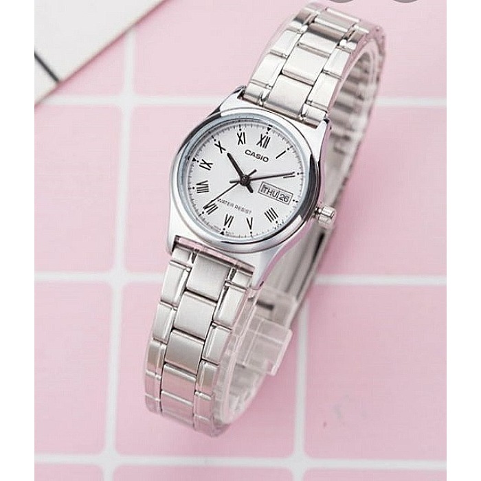 Casio LTP-V006D-7BUDF Jam Tangan Wanita Rantai Hari Tanggal Aktif