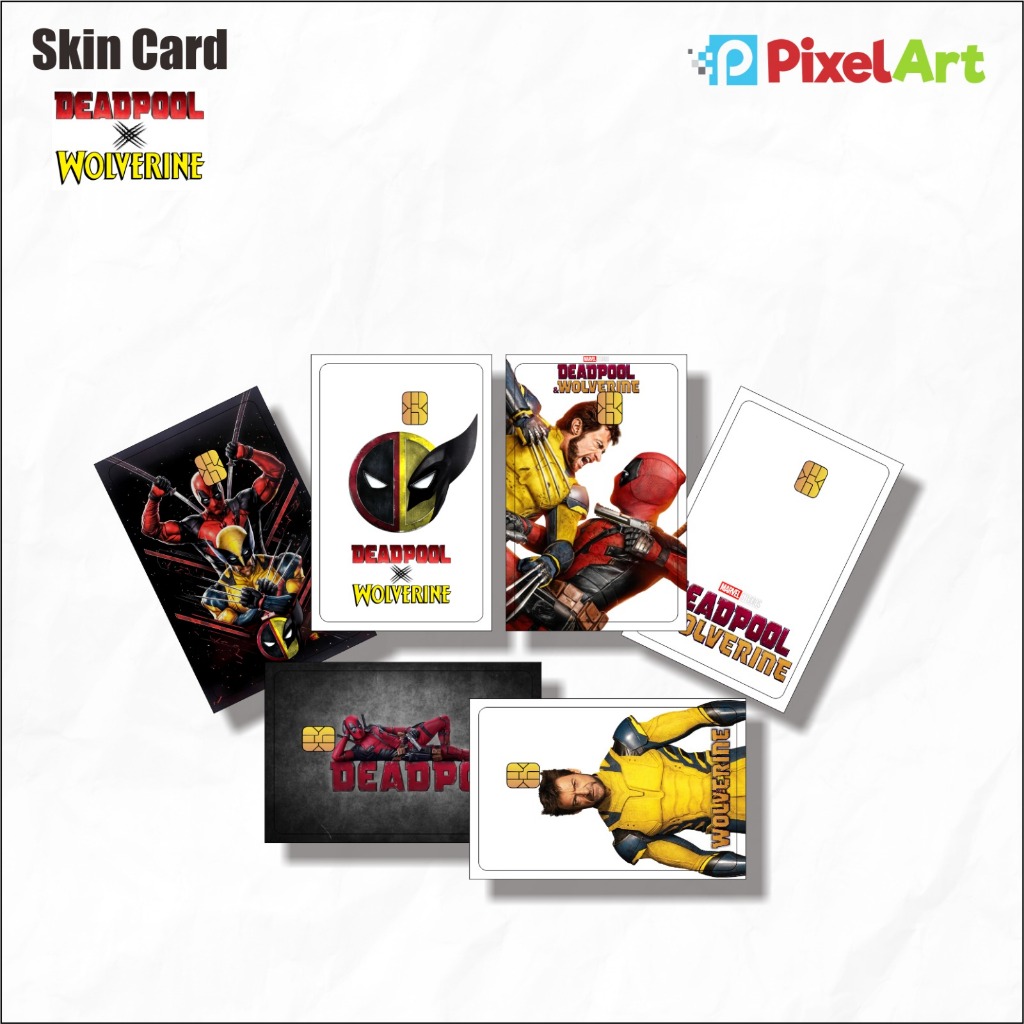 

STICKER CARD ATM STIKER KARTU ATM E-MONEY MOTIF DEADPOOL WOLVERINE ANTI GORES ATM SKINCARD