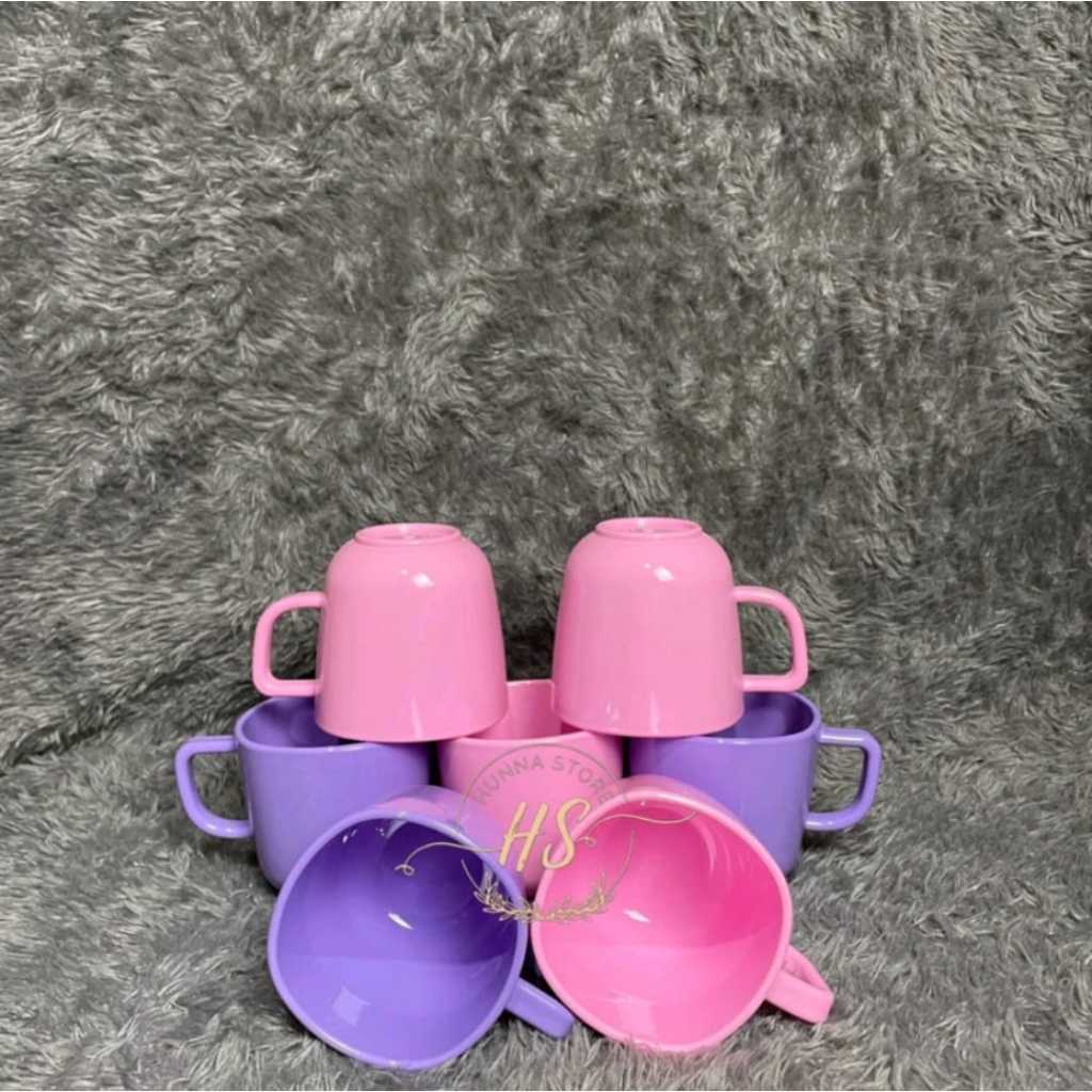 135 MUG KOPI MELAMIN  / CANGKIR MELAMIN TEBAL AWET / GELAS MELAMIN PINK GELAS MELAMIN LILAC PASTEL /