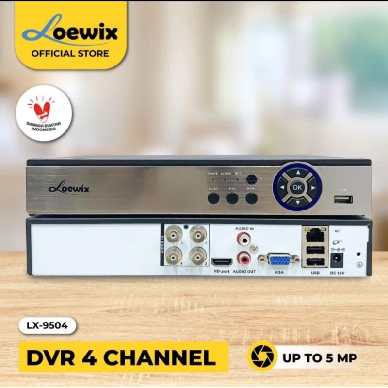 LOEWIX 5 MP DVR 4 CHANNEL LX-9504 4CH XMEYE FULL CHANNEL 5MP 6:1