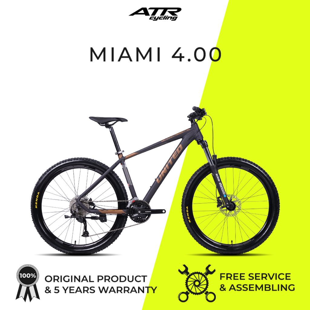 United Bike Sepeda Gunung MTB 27.5-27SP MIAMI 4.00 (M) (20) BK-BW-GY